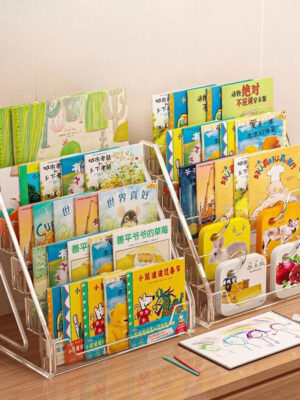 Modern Acrylic Display Stand | Multi-tier Desk Organizer for Books, Comics, Makeup, & Phone Cases