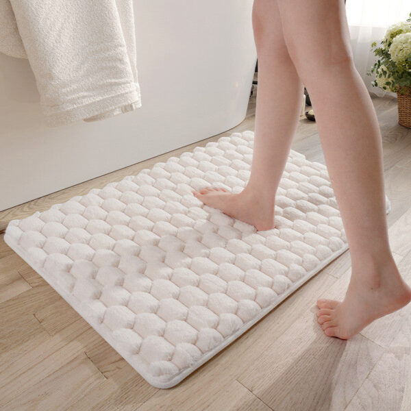 Memory Foam Bath Mat Flannel Soft Carpet Non-Slip Water Absorbent Rug